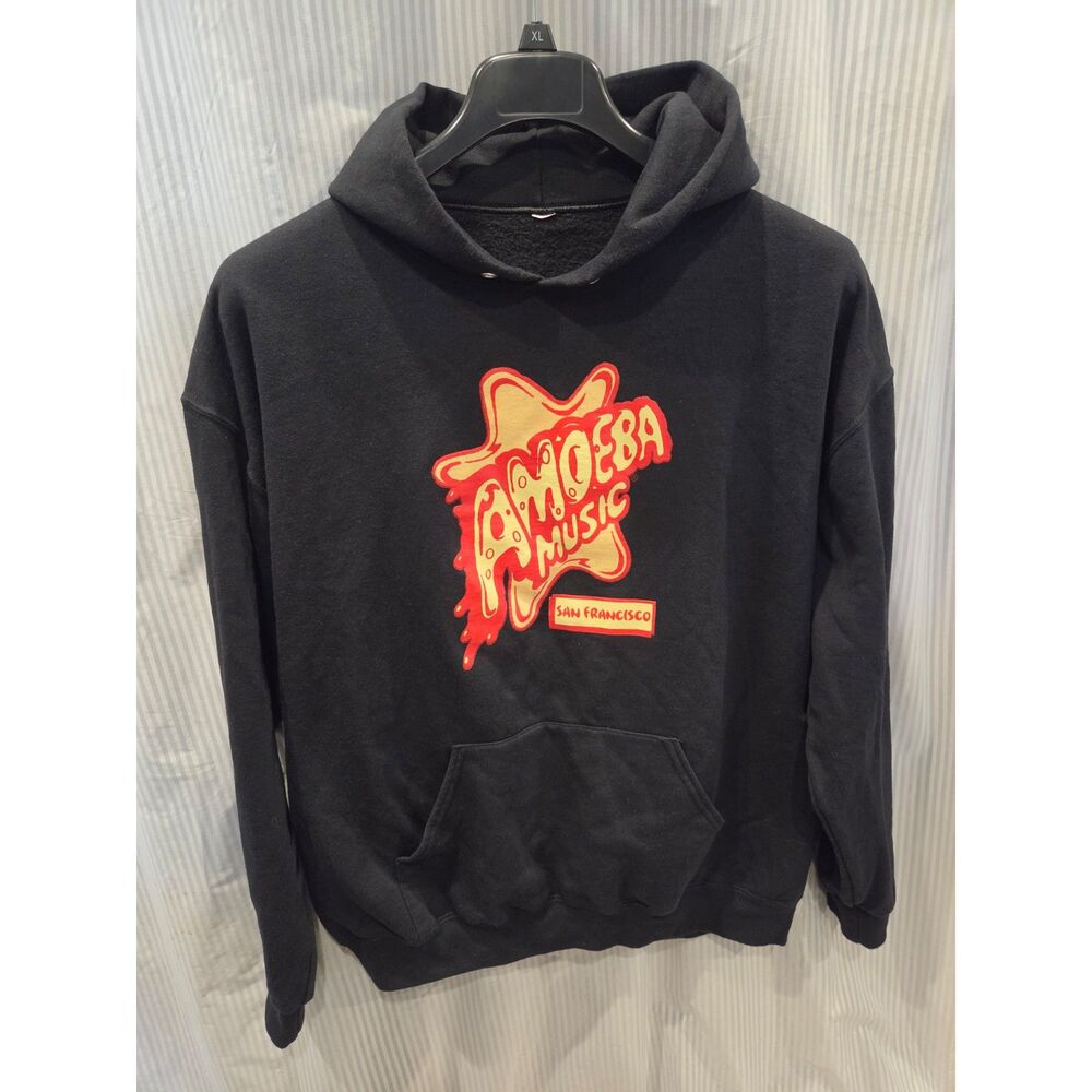Amoeba Music San Francisco Hoodie Black L Record Store Pullover Graphic Sweatshi